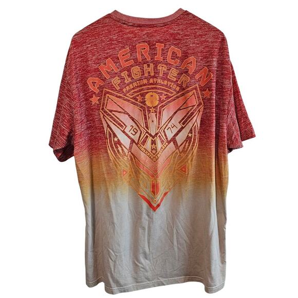 American Fighters Shirt Mens 4X Orange Ombre Short Sleeve MMA Bright Streetwear - Picture 2 of 10